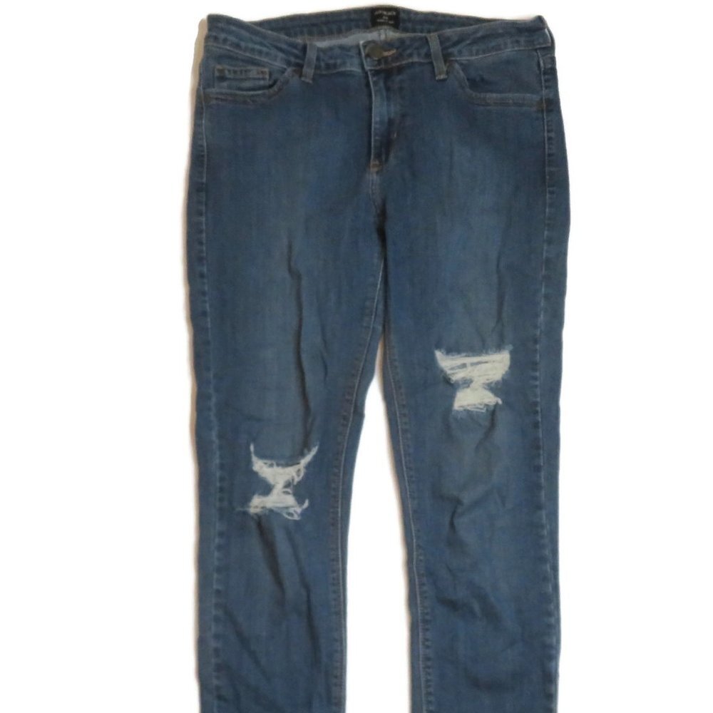 Just Black Womens 29 Distressed Blue Denim Stretch Jeans 27.5 Inseam Slim USA